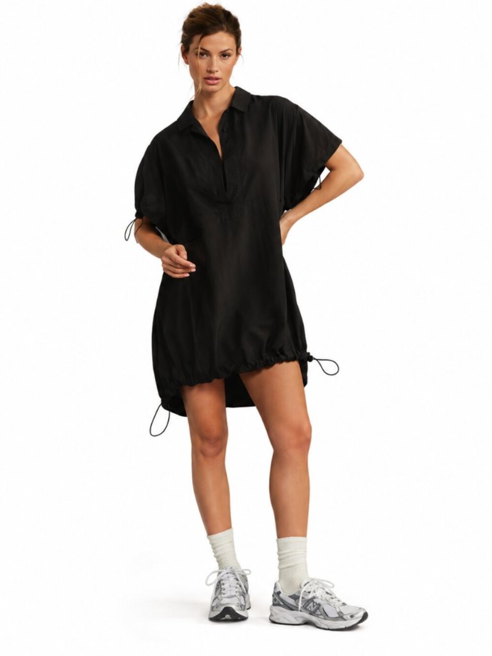 Anthropologie‎ Daily Practice Dream Team Dress Women's XS Black Collared Mini